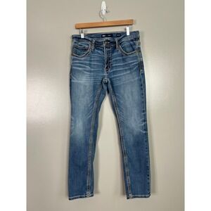 BKE Mason straight leg blue jeans size 32 embroidered